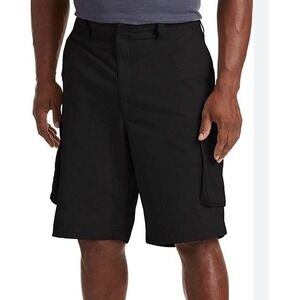 True Nation Mens Cargo Short Size 40 Black Outdoor Hiking Flat Front